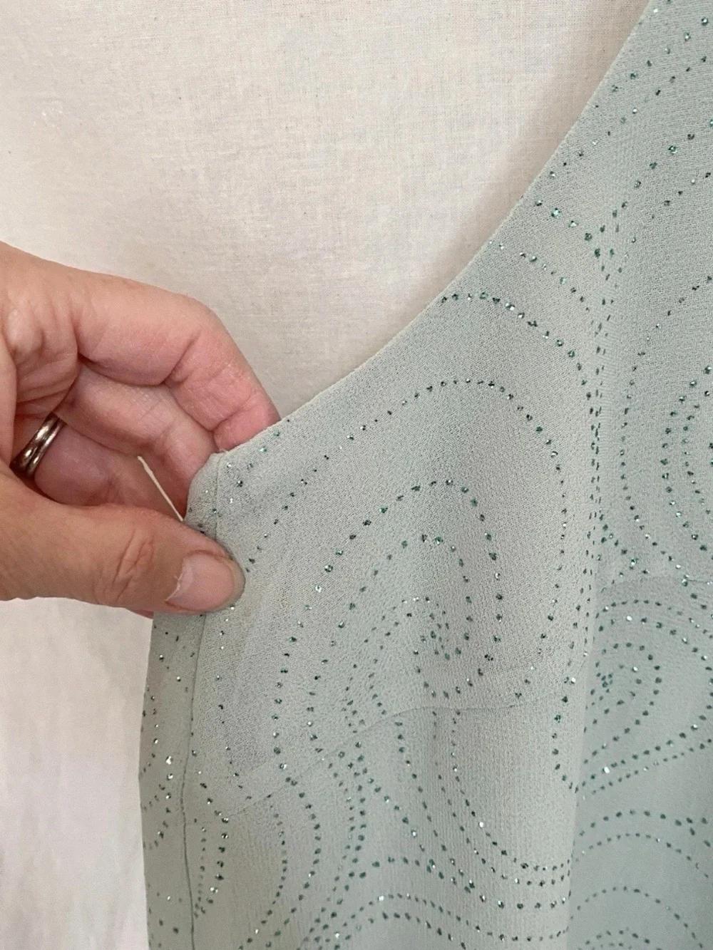 Dana Kay 24W Green Glitter Swirl Tank Top Plus Size - Picture 6 of 10